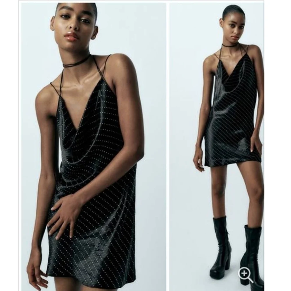 Zara Satin Studded dress NWT - Picture 4 of 14